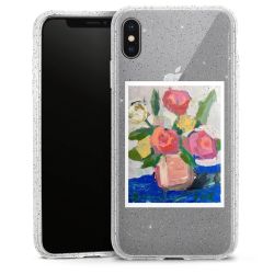 Silikon Glitter Case transparent-silber