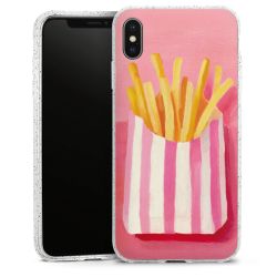 Silikon Glitter Case transparent-silber