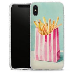 Silikon Glitter Case transparent-silber