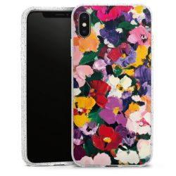 Silikon Glitter Case transparent-silber