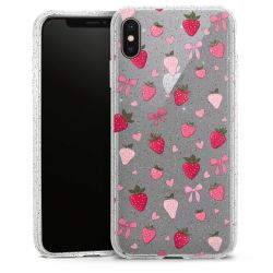 Silikon Glitter Case transparent-silber