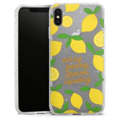 Silikon Glitter Case transparent-silber