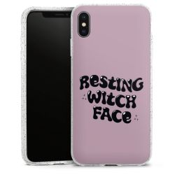 Silikon Glitter Case transparent-silber