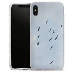 Silikon Glitter Case transparent-silber