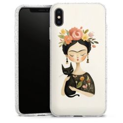 Silikon Glitter Case transparent-silber