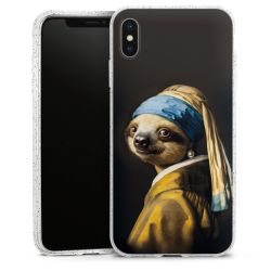 Silikon Glitter Case transparent-silber