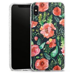 Silikon Glitter Case transparent-silber