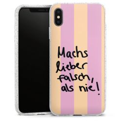 Silikon Glitter Case transparent-silber