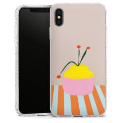 Silikon Glitter Case transparent-silber