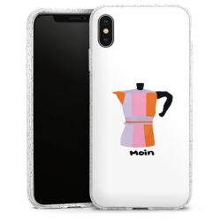 Silikon Glitter Case transparent-silber