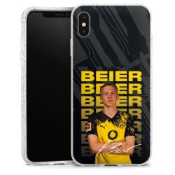 Silikon Glitter Case transparent-silber