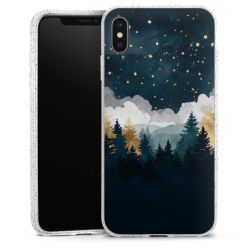 Silikon Glitter Case transparent-silber