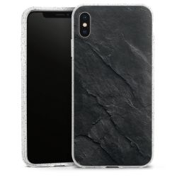 Silikon Glitter Case transparent-silber