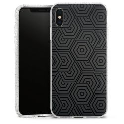 Silikon Glitter Case transparent-silber