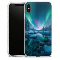 Silikon Glitter Case transparent-silber