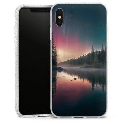 Silikon Glitter Case transparent-silber