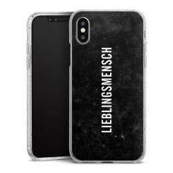 Silikon Glitter Case transparent-silber