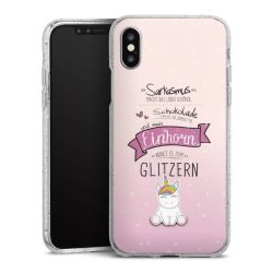 Silikon Glitter Case transparent-silber