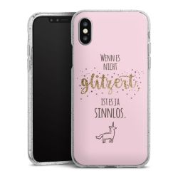 Silikon Glitter Case transparent-silber