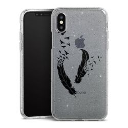 Silikon Glitter Case transparent-silber