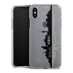 Silikon Glitter Case transparent-silber