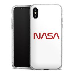 Silikon Glitter Case transparent-silber