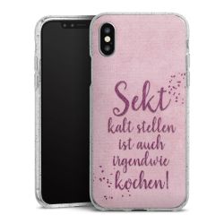 Silikon Glitter Case transparent-silber