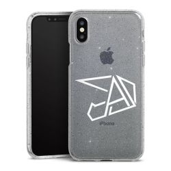 Silikon Glitter Case transparent-silber