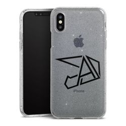 Silikon Glitter Case transparent-silber