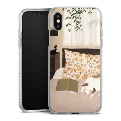 Silikon Glitter Case transparent-silber