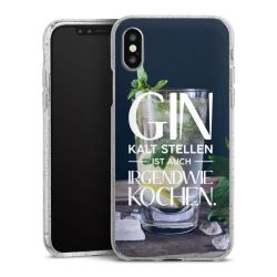 Silikon Glitter Case transparent-silber