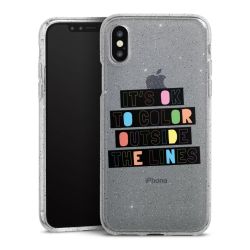 Silikon Glitter Case transparent-silber