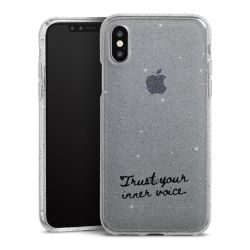 Silikon Glitter Case transparent-silber