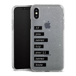 Silikon Glitter Case transparent-silber