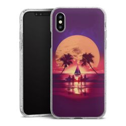 Silikon Glitter Case transparent-silber