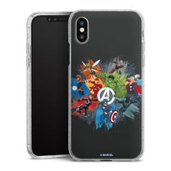 Silikon Glitter Case transparent-silber