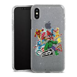 Silikon Glitter Case transparent-silber