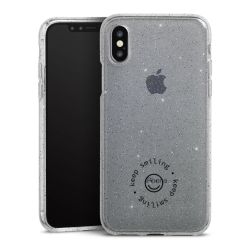 Silikon Glitter Case transparent-silber