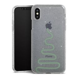 Silikon Glitter Case transparent-silber