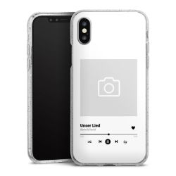 Silikon Glitter Case transparent-silber