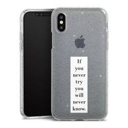 Silikon Glitter Case transparent-silber