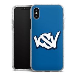 Silikon Glitter Case transparent-silber