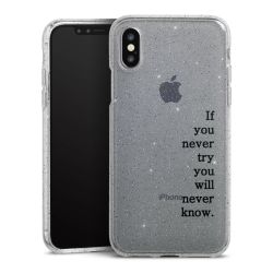 Silikon Glitter Case transparent-silber