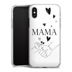 Silikon Glitter Case transparent-silber