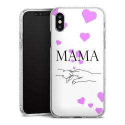 Silikon Glitter Case transparent-silber