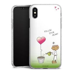 Silikon Glitter Case transparent-silber