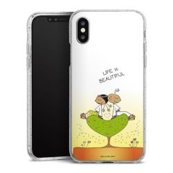 Silikon Glitter Case transparent-silber