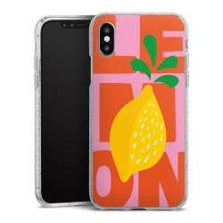 Silikon Glitter Case transparent-silber