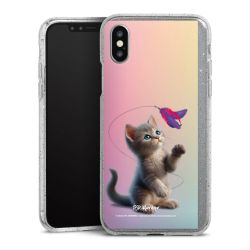 Silikon Glitter Case transparent-silber