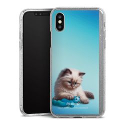 Silikon Glitter Case transparent-silber